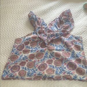 J. Crew Orange Ruffled Tank Top